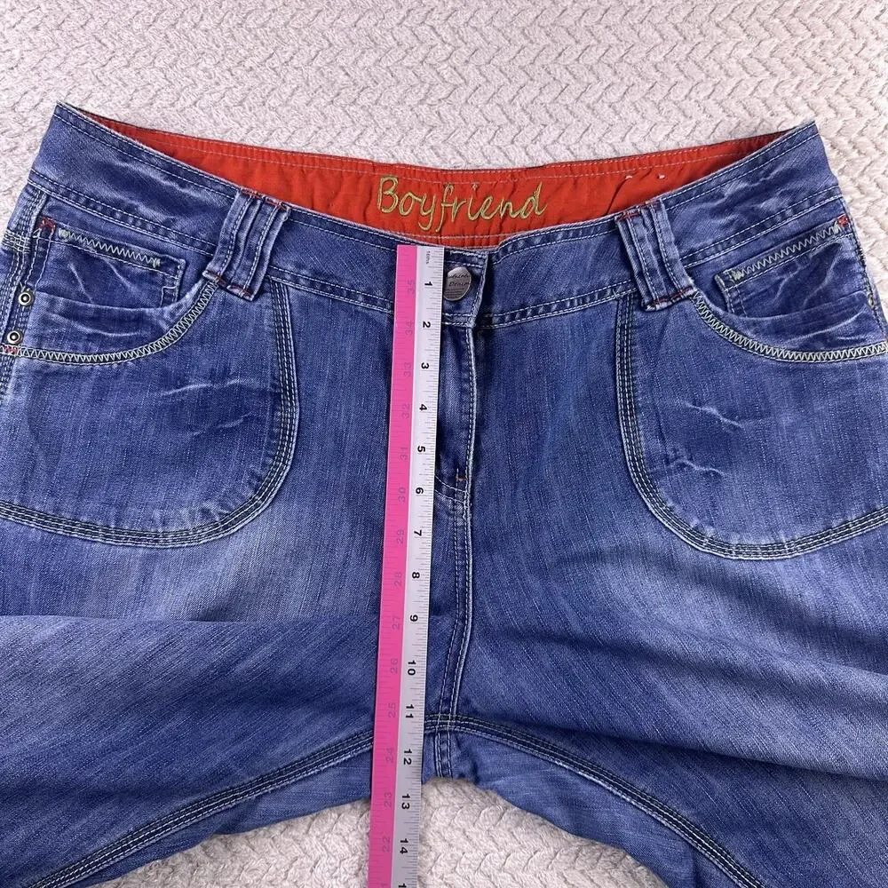 Skater Girl jeans Flower punk Debenhams Boyfriend Jeans Baggy‎ Size 18 Stretch